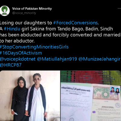 Sakina, abducted and forcibly converted to Islam [ Sindh , Pakistan ]