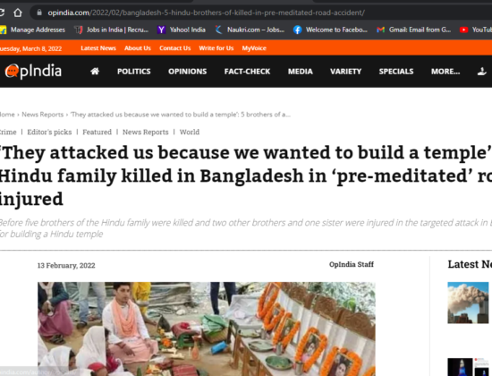 5 brothers of a Hindu family killed ‘pre-meditated’ road accident [Chittagong, Bangladesh]