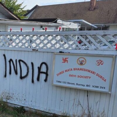 Khalistani terrorists vandalize Hindu temple in Surrey [ British Columbia, CANADA ]