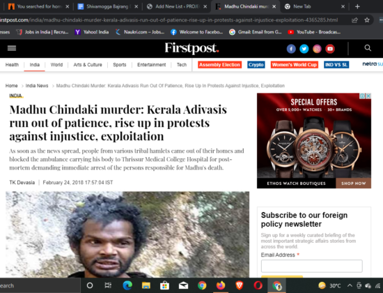 Madhu Chindaki was murdered by mob [Kerala, India]