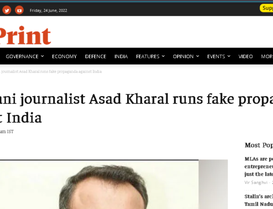 Pakistani journalist, Asad Kharal runs anti-Hindu propaganda [ Islamabad, Pakistan]