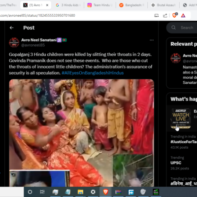4-Year-Old Hindu Child Kidnapped and Murdered by Islamists; Bodies of 7 Other Hindu Minors Found [Gopalganj, Bangladesh]