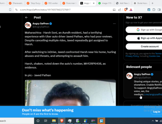 Harsh Soni Threatened and Assaulted by Muslim Driver Javed Pathan After Cancelling Ride [Pune, Maharashtra]