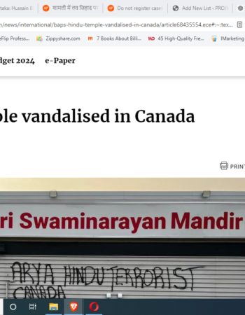 Hindu Temple Vandalised [Edmonton, Canada]