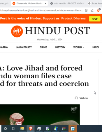 Mujahid Khan Converts Hindu Wife to Islam; Threatens to Kill Her [Hubli, Karnataka]