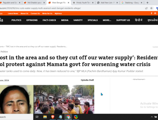 Hindus Protest Against Mamata’s TMC Government Over Worsening Water Crisis [Asansol, West Bengal]