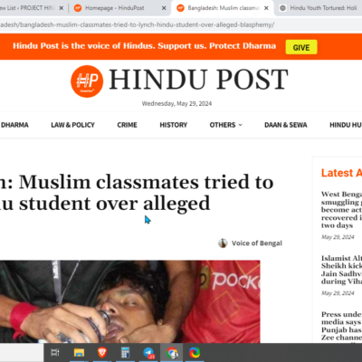 Hindu Student Attacked by Muslim Classmates Over Alleged Blasphemy [Gopalganj, Bangladesh]