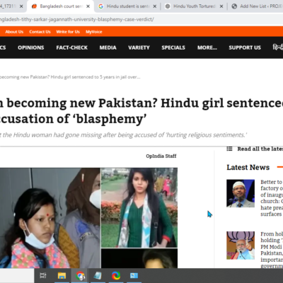Hindu Student Sentenced to Jail [Dhaka, Bangladesh]