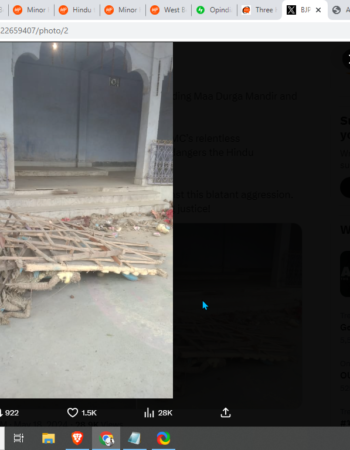 Desecration of Hindu Temples [Dhupguri, West Bengal]