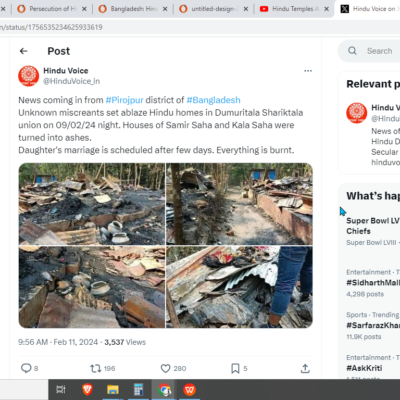 Arson Attack Devastates Hindu Homes [Pirojpur, Bangladesh]