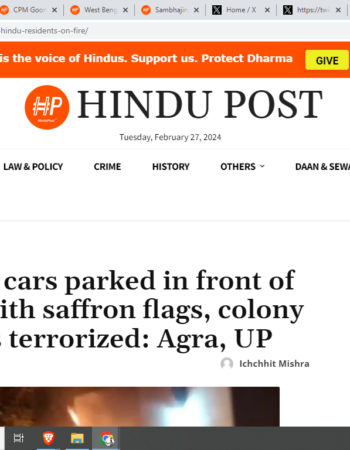 Even Cars owned by hindus are not Safe [Agra, Uttar Pradesh]