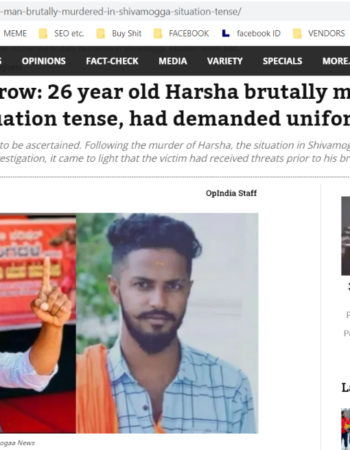 Hindu activist Harsha stabbed to death [Karnataka, India]